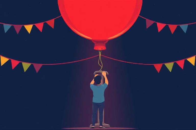Balloon Pump — Inflate the balloon with both fists on the handle
